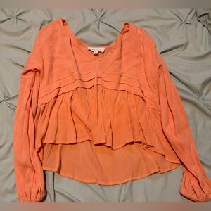 Isa & Ella Flowy Coral Orange Blouse
